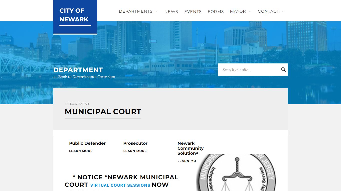 Department: Municipal Court - Newark, New Jersey