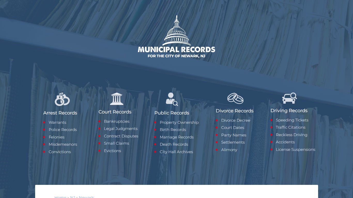 Municipal Records in Newark nj