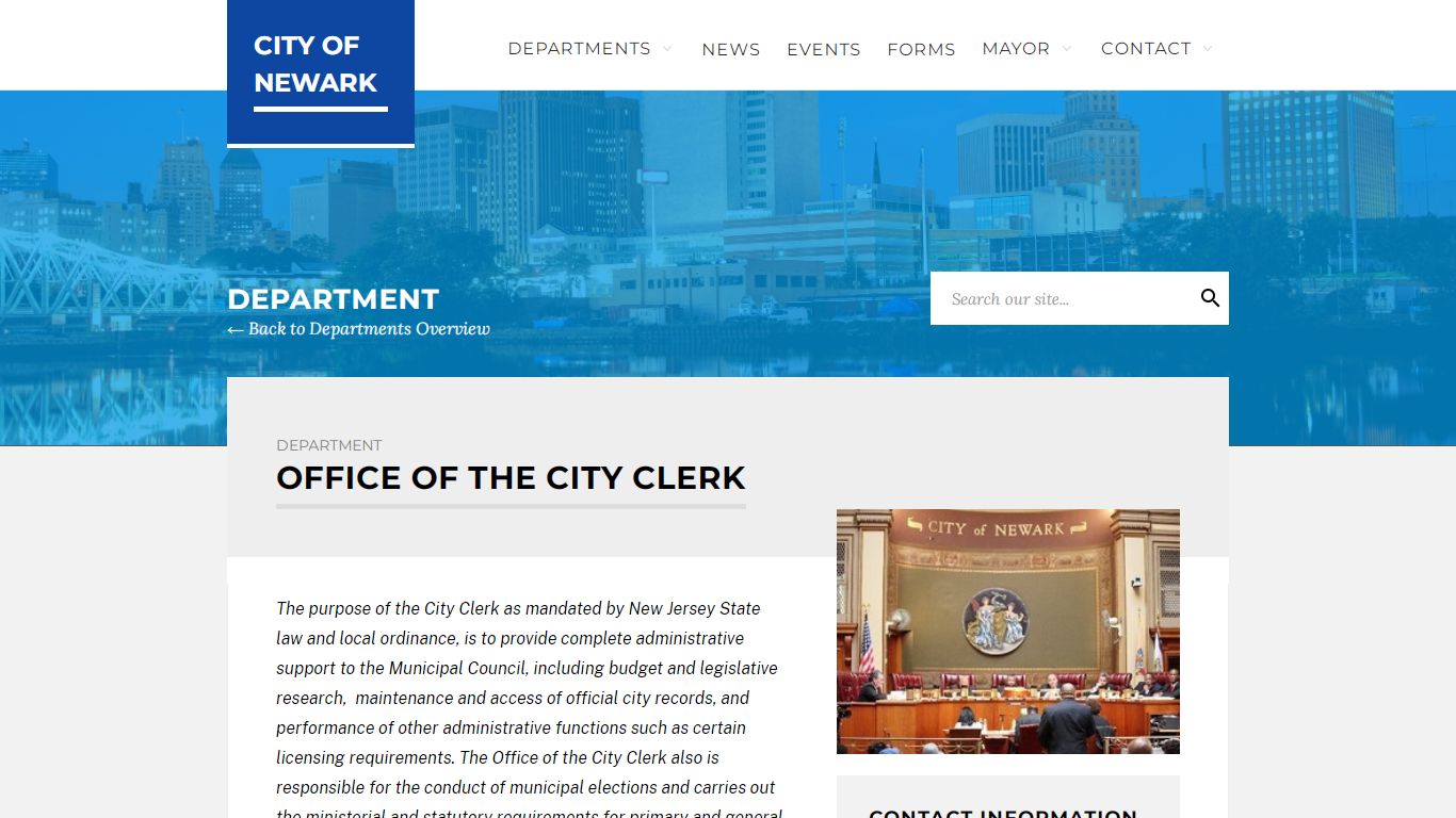 Department: Office of the City Clerk - Newark, New Jersey